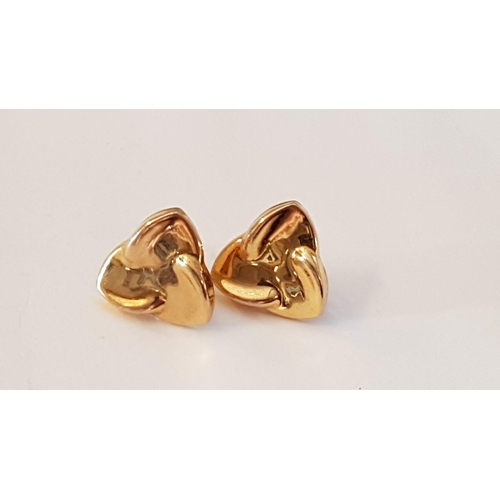 345 - Pair of 9ct Gold Triangular Shape Earrings, (Approx. 1.8g)