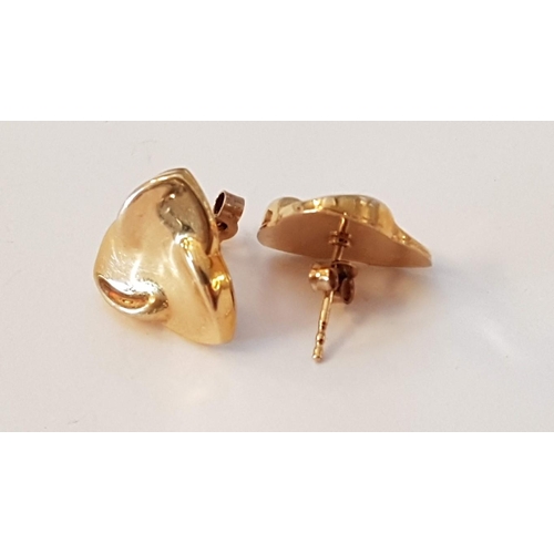 345 - Pair of 9ct Gold Triangular Shape Earrings, (Approx. 1.8g)