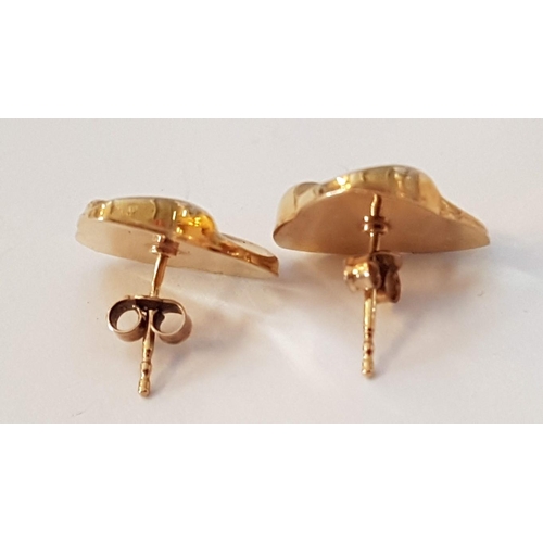 345 - Pair of 9ct Gold Triangular Shape Earrings, (Approx. 1.8g)