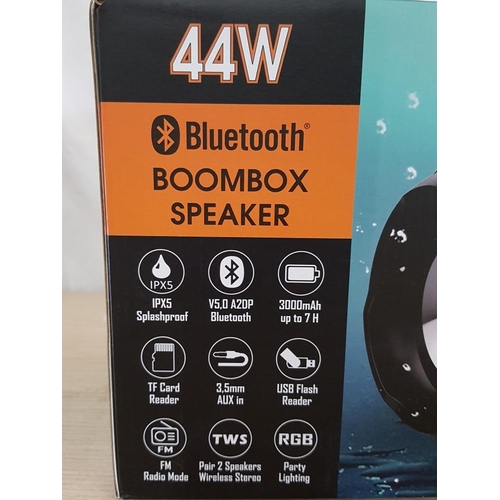 373 - Hikevan 44w Boombox Speaker (Wireless, Portable Bluetooth Speaker with RGB Lights), Approx. 35 x 14 ... 