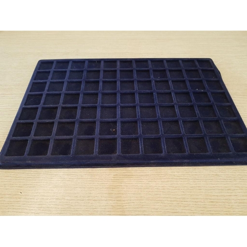 375 - Set of 9 x Navy Blue Velvet Coin Trays (8 x 40 Grid Frame and 1 x 84 Grid Frame), (Approx. 33 x 22cm... 