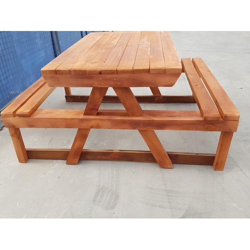 377 - Solid Wood Garden Patio Picnic Bench/Table with Benches