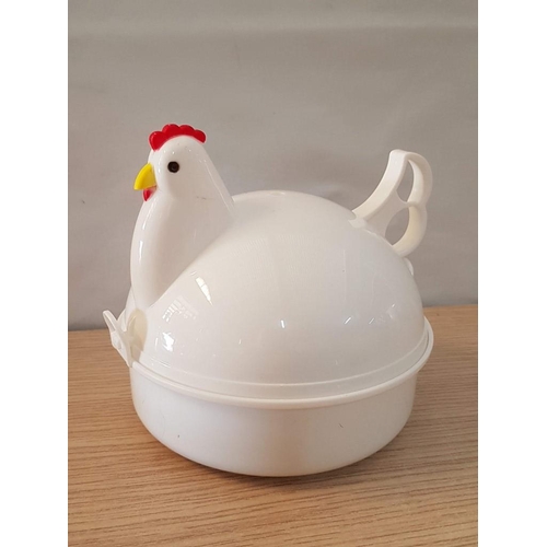 498 - Microwave Egg Boiler for 4 x Eggs, in Chicken Shape, (Approx. Ø: 14cm x H: 13.5cm)