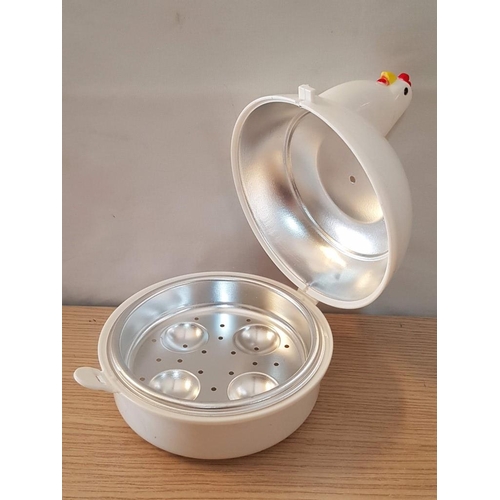 498 - Microwave Egg Boiler for 4 x Eggs, in Chicken Shape, (Approx. Ø: 14cm x H: 13.5cm)