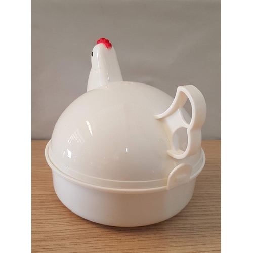 498 - Microwave Egg Boiler for 4 x Eggs, in Chicken Shape, (Approx. Ø: 14cm x H: 13.5cm)