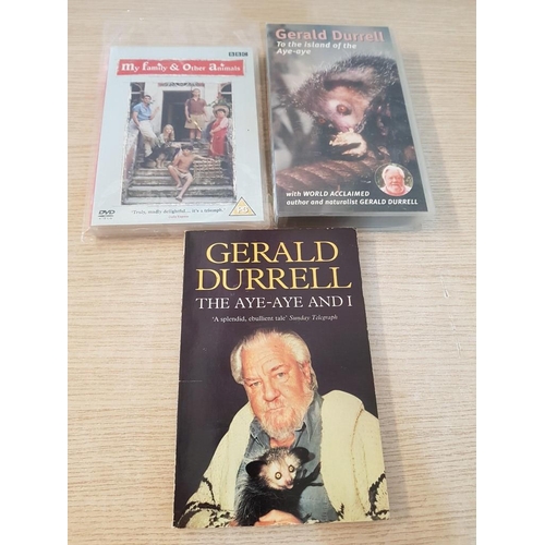 515 - Gerald Durrell Collection; 'The Aye-Aye and I' Book, VHS of the Same, and 'My Family and Other Anima... 