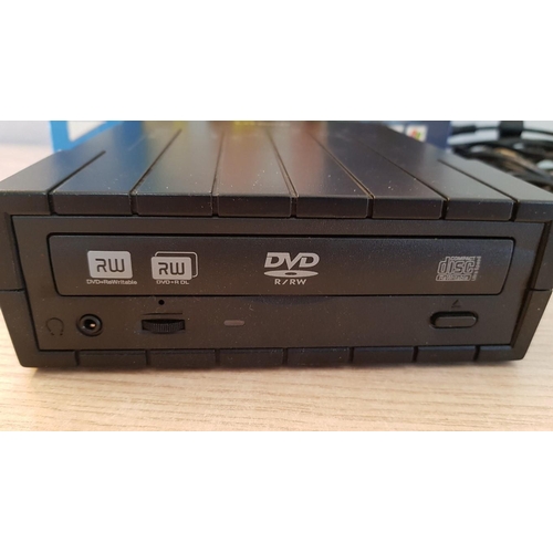 142 - Liteon External DVD+-R/+-RW Drive, DVD+R Double Layer, with Box and Cables, (untested)