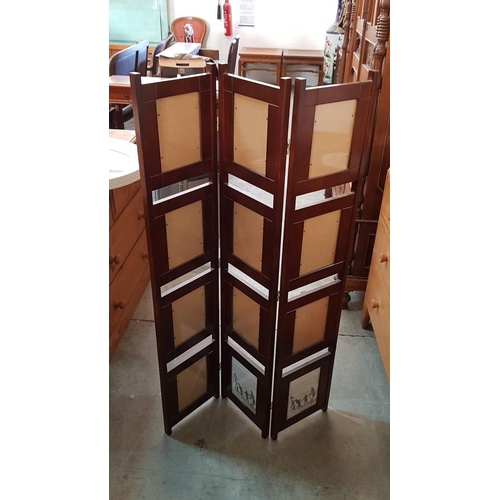 335 - Folding Triple Panel Floor Standing Screen / Room Divider with 24 Photo Frames, (Approx. 26 x 127cm ... 