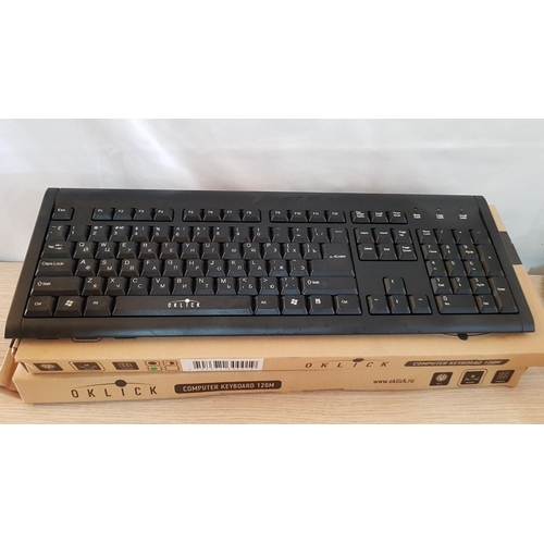 542 - 2 x 'Oklick' 120M Computer Keyboards, Boxed / Unused, (2)