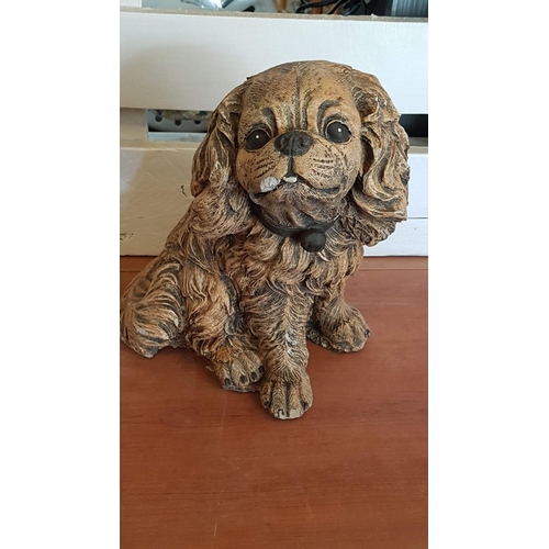 596 - Cavalier King Charles Spaniel, Garden / Outdoor Heavy Sculpture / Ornament, (Approx. H: 31cm)