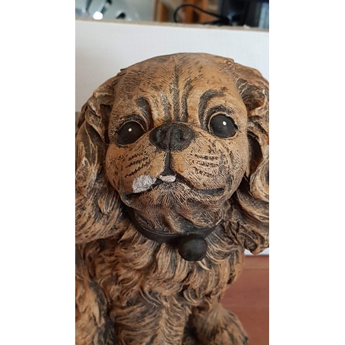 596 - Cavalier King Charles Spaniel, Garden / Outdoor Heavy Sculpture / Ornament, (Approx. H: 31cm)