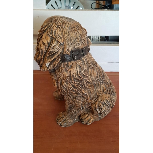 596 - Cavalier King Charles Spaniel, Garden / Outdoor Heavy Sculpture / Ornament, (Approx. H: 31cm)