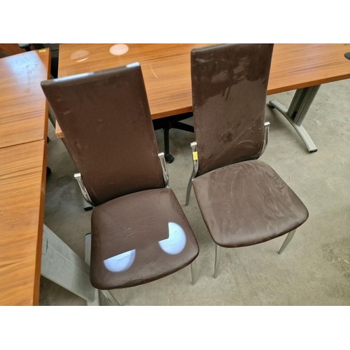 599 - Pair of Brown Leatherette Chairs with Chrome Legs, (2)