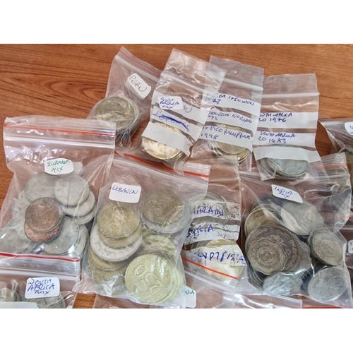 148 - Large Collection of Assorted Coins, Arranged in Bags by Country, Mostly Middle East, Far East, Ameri... 