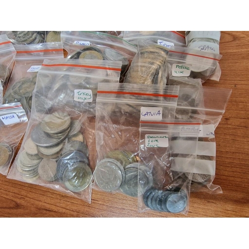 149 - Large Collection of Assorted Coins, Arranged in Bags by Country, Mostly Europe, (Approx. 7.4kg)