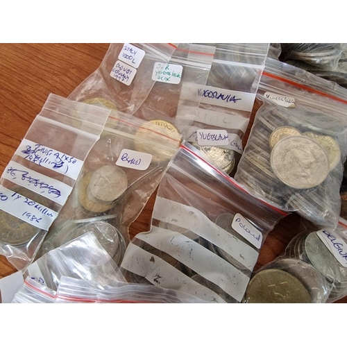 149 - Large Collection of Assorted Coins, Arranged in Bags by Country, Mostly Europe, (Approx. 7.4kg)