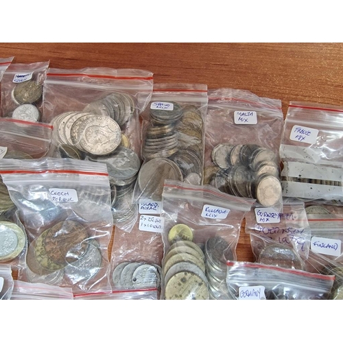 149 - Large Collection of Assorted Coins, Arranged in Bags by Country, Mostly Europe, (Approx. 7.4kg)