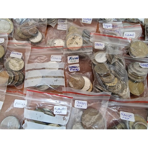 149 - Large Collection of Assorted Coins, Arranged in Bags by Country, Mostly Europe, (Approx. 7.4kg)