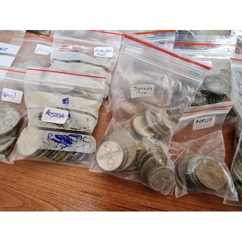 149 - Large Collection of Assorted Coins, Arranged in Bags by Country, Mostly Europe, (Approx. 7.4kg)