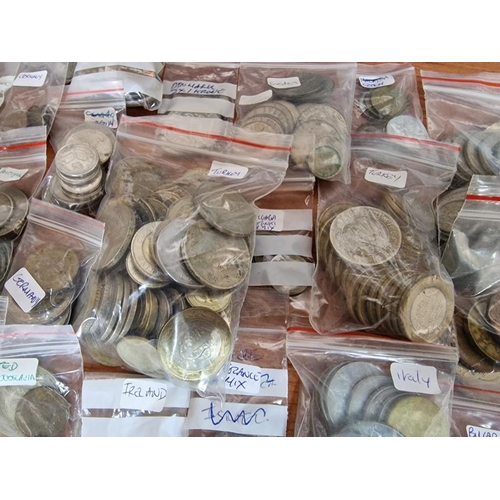 149 - Large Collection of Assorted Coins, Arranged in Bags by Country, Mostly Europe, (Approx. 7.4kg)