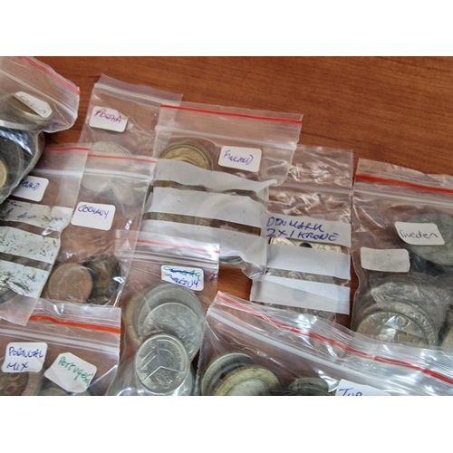 149 - Large Collection of Assorted Coins, Arranged in Bags by Country, Mostly Europe, (Approx. 7.4kg)