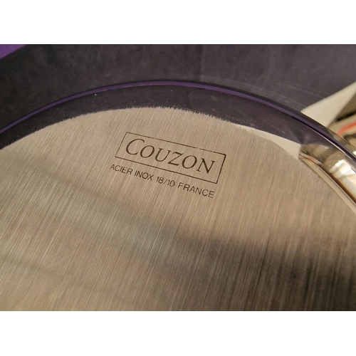 247 - 2 x French 'Couzon' Stainless Steel (18/10) Serving Platters, in the 'Symphonie' Design; 60cm and 42... 