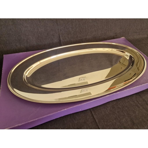 247 - 2 x French 'Couzon' Stainless Steel (18/10) Serving Platters, in the 'Symphonie' Design; 60cm and 42... 