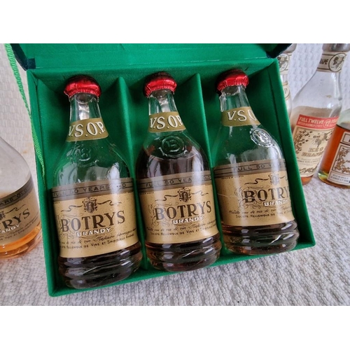 650 - Collection of Vintage Miniature Brandy & Cognac Bottles, Mostly Greek & Cypriot (Botry's, KEO, Cypru... 