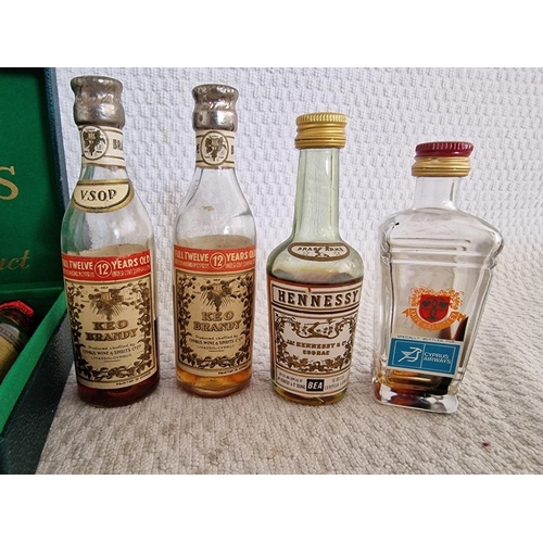 650 - Collection of Vintage Miniature Brandy & Cognac Bottles, Mostly Greek & Cypriot (Botry's, KEO, Cypru... 