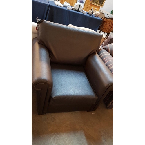 660 - Brown Leatherette Armchair