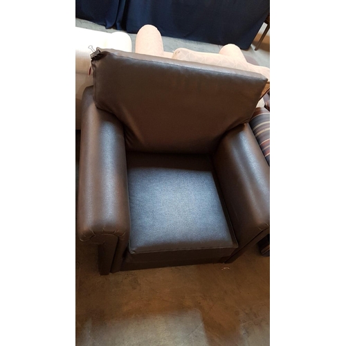 660 - Brown Leatherette Armchair