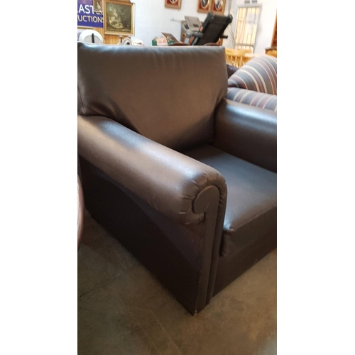 660 - Brown Leatherette Armchair