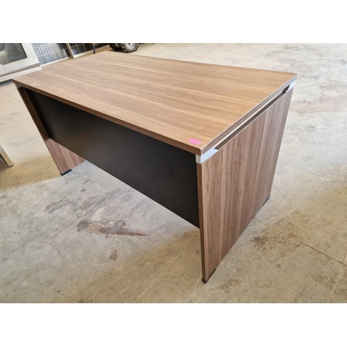 671 - Modern Walnut Effect Rectangular Office Desk, (Approx. 140 x 70cm)