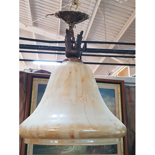 692 - Retro Style Hanging Light with 1 x Bulb and Glass Shade in Shape of a Bell