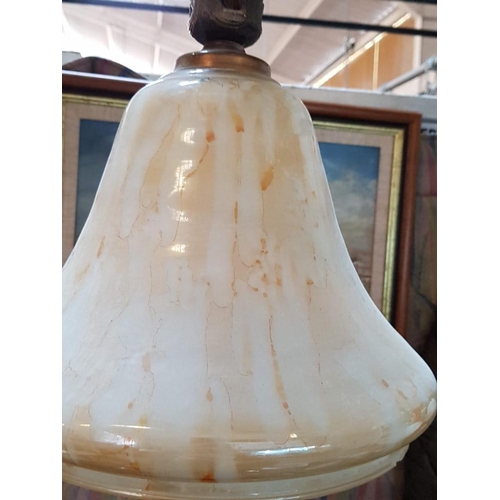 692 - Retro Style Hanging Light with 1 x Bulb and Glass Shade in Shape of a Bell