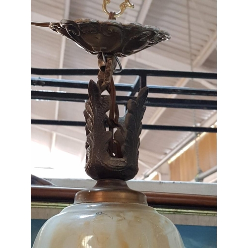 692 - Retro Style Hanging Light with 1 x Bulb and Glass Shade in Shape of a Bell