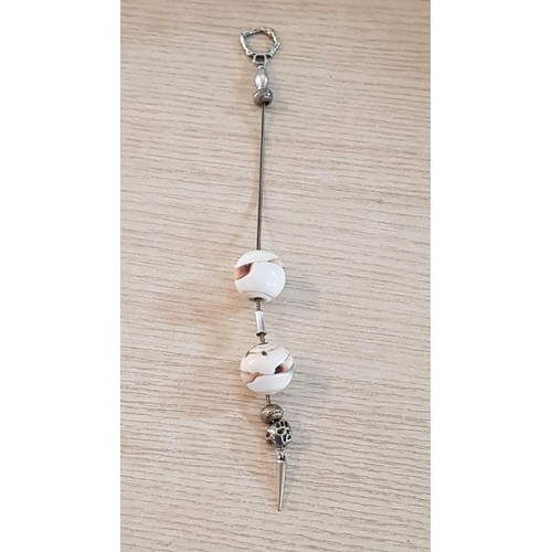 697 - Greek 'Komboloi / Begleri', Worry / Stress Beads, White Metal and Natural Stone