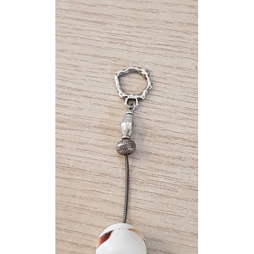 697 - Greek 'Komboloi / Begleri', Worry / Stress Beads, White Metal and Natural Stone