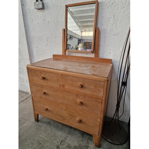 701 - Vintage / Mid-Century 4-Drawer Chest of Drawers with Swing Mirror Over, (Approx. 87 x 44 x 77cm), (a... 