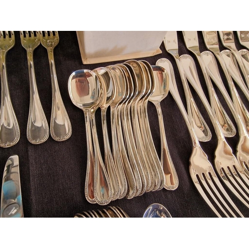 62 - Huge Collection of Christofle 'Malmaison' Pattern Silver Plated Flatware / Cutlery; 12-Place Setting... 