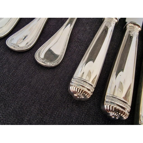 65 - Christofle 'Malmaison' Pattern Silver Plated Flatware / Cutlery; Set of 6 x Lunch Forks and 10 x Lun... 