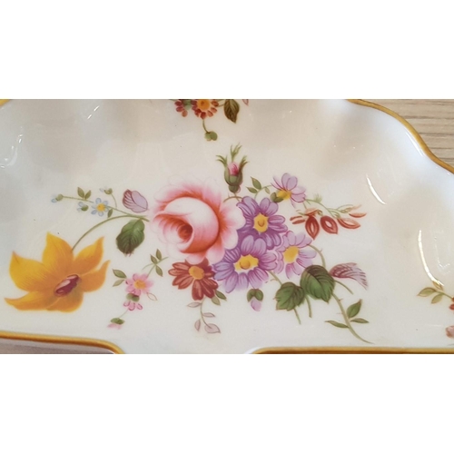 10A - Royal Crown Derby 'Derby Posies' Porcelain Butter Dish, (Approx. 12.5 x 7.5cm), Together with Matchi... 