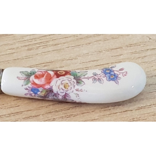 10A - Royal Crown Derby 'Derby Posies' Porcelain Butter Dish, (Approx. 12.5 x 7.5cm), Together with Matchi... 