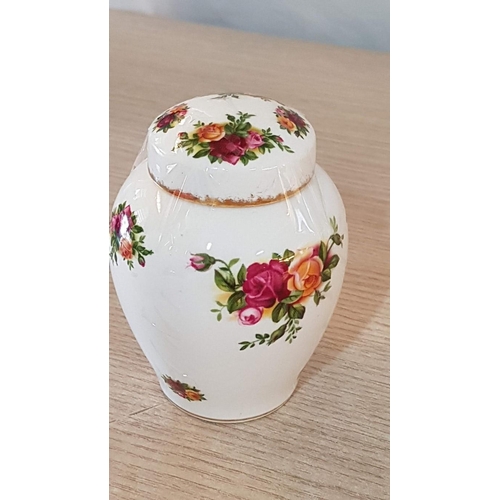 3A - Royal Albert 'Old Country Roses' Porcelain Vase (11.5cm), Urn with Lid (11cm) and Photo Frame (14 x ... 