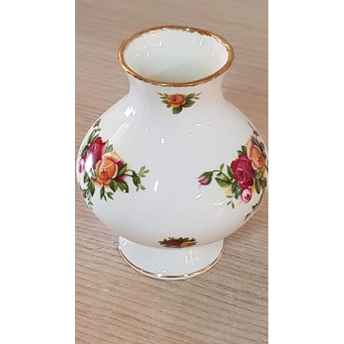 3A - Royal Albert 'Old Country Roses' Porcelain Vase (11.5cm), Urn with Lid (11cm) and Photo Frame (14 x ... 