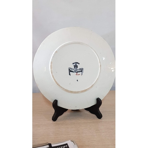 555 - Antique Mason's Ironstone Porcelain Plate, Hand Painted with Oriental Pattern, (Approx. Ø: 23cm), wi... 
