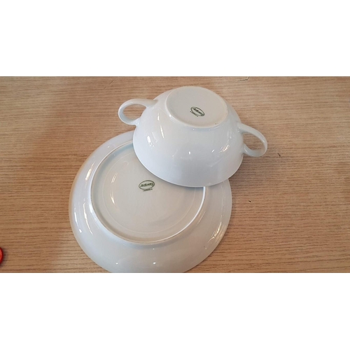 556 - 4 x 'Arzberg' Soup Bowls with Saucers, White German Porcelain, (4 + 4)