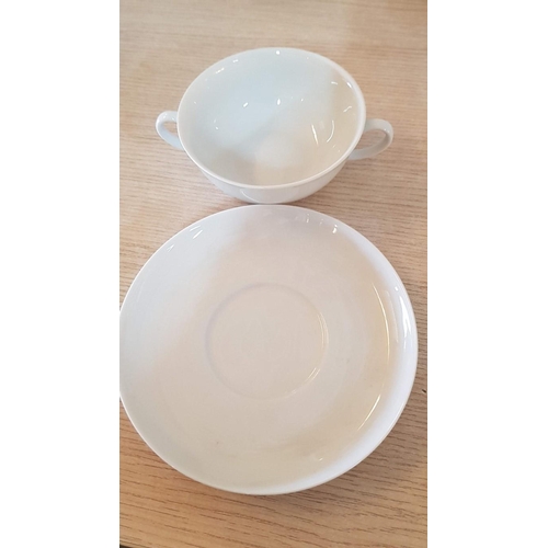 556 - 4 x 'Arzberg' Soup Bowls with Saucers, White German Porcelain, (4 + 4)