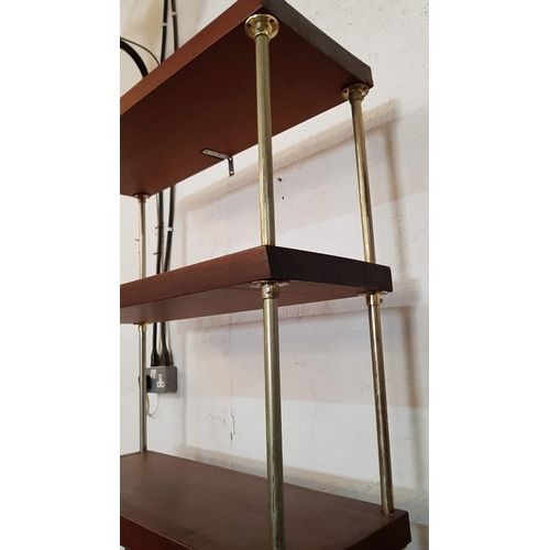 568 - Retro Mahogany and Brass Book Case / Display Unit, (Approx. 81 x 30 x 209cm)