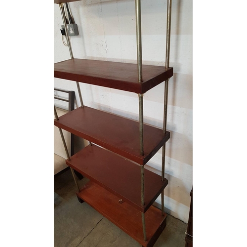 568 - Retro Mahogany and Brass Book Case / Display Unit, (Approx. 81 x 30 x 209cm)